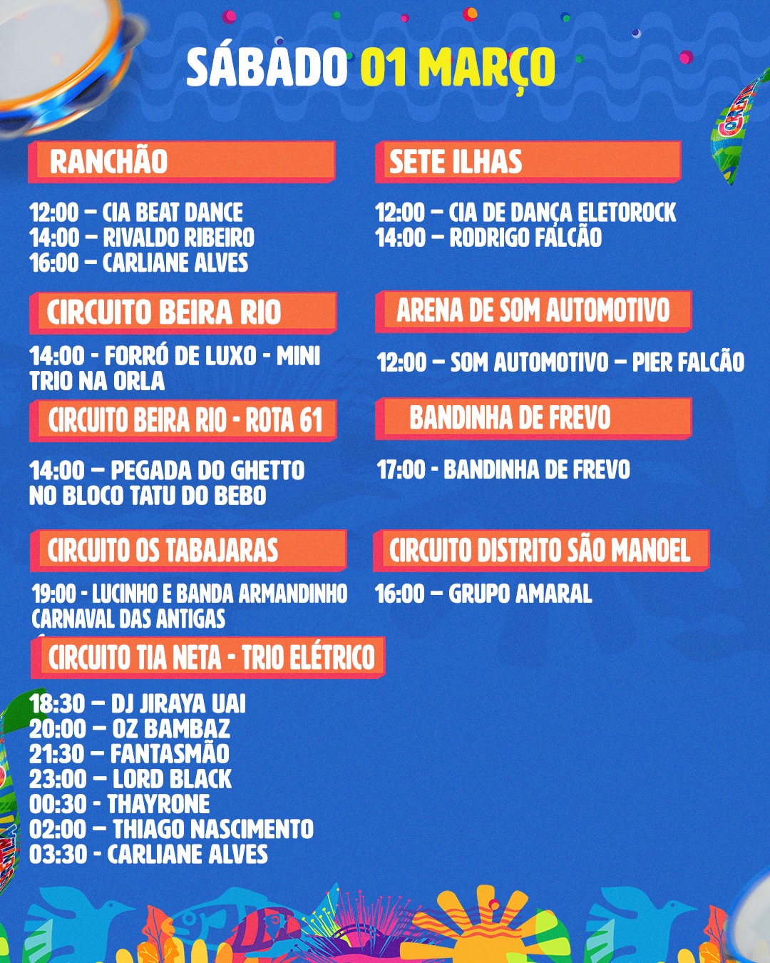 Página quatro da programação de carnaval de Correntina - BA