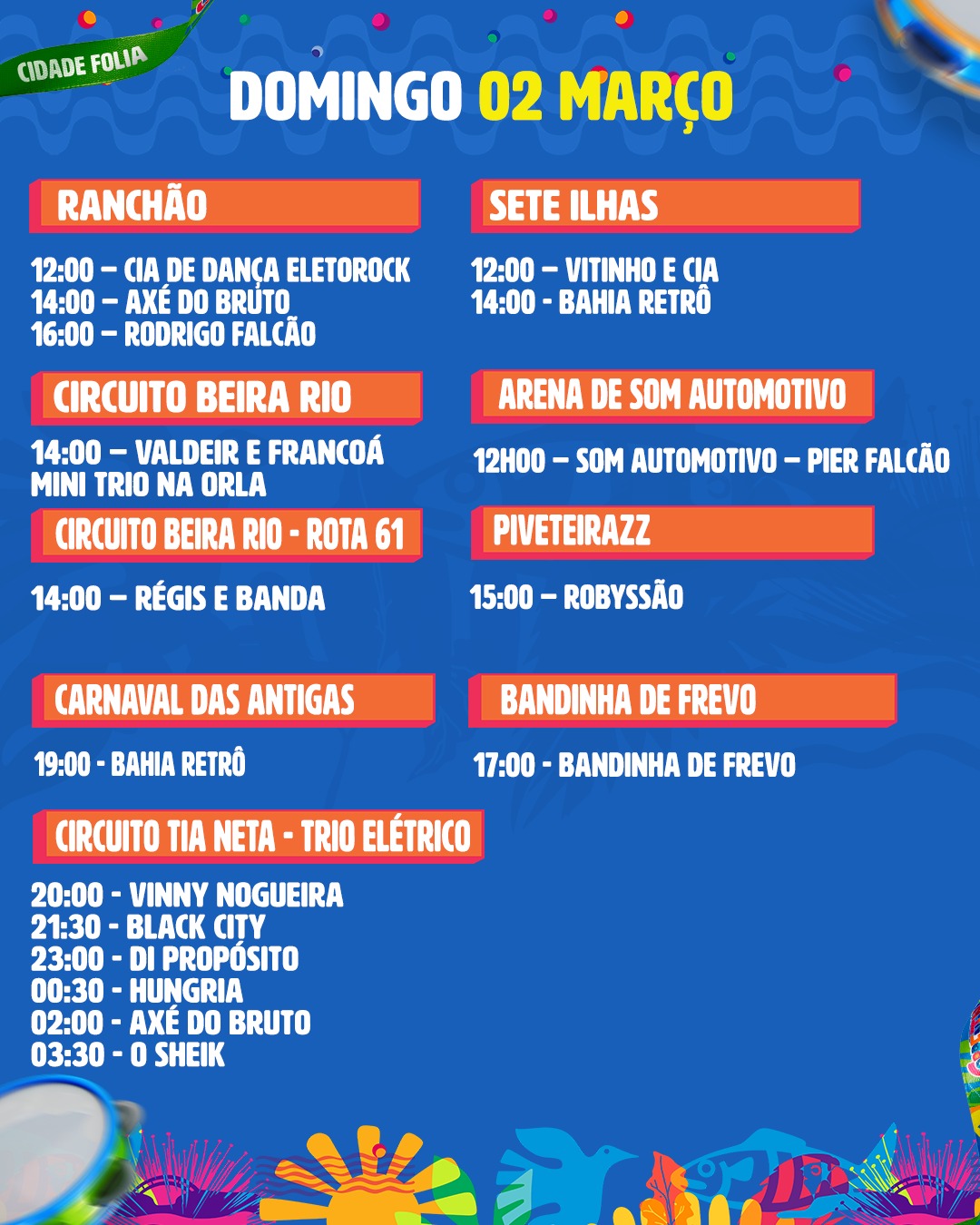 Página cinco da programação de carnaval de Correntina - BA